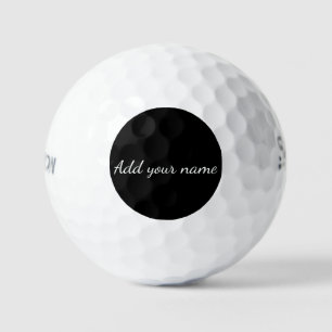 Pelotas De Golf Negro sólido añadir nombre mensaje de texto aquí t