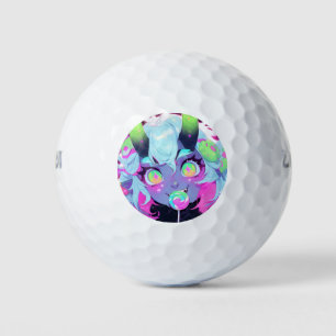 Pelotas De Golf Neon Candy Demon Monster Chica Estética