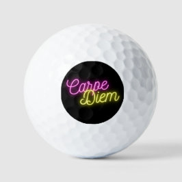 Pelotas De Golf Neon Carpe Diem Word Art