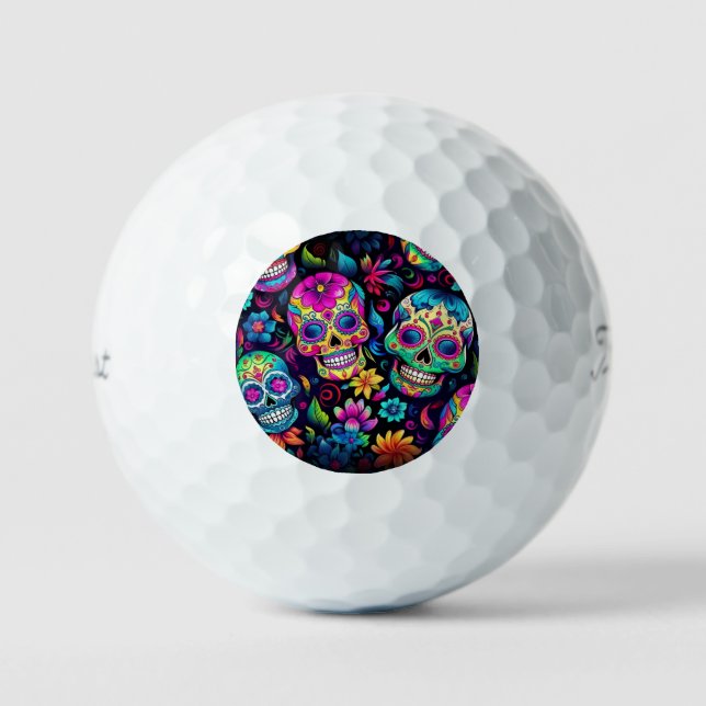 Pelotas De Golf Neon Sugar Skull (Anverso)