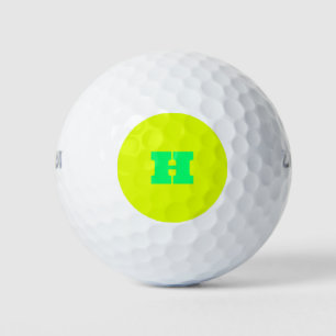 Pelotas De Golf Neon Yellow Monogramed Trendy Golfer Bright