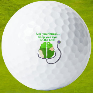 Pelotas De Golf Neurólogo Divertido Golf Cerebro con Estetoscopio