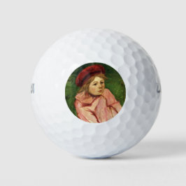 Pelotas De Golf Niña pequeña en un Beret rojo