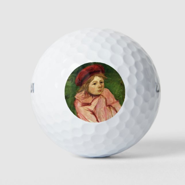 Pelotas De Golf Niña pequeña en un Beret rojo (Anverso)