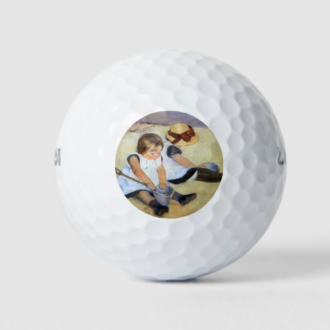 Pelotas De Golf Niños pequeños jugando en la playa (Mary Cassatt) (Anverso)