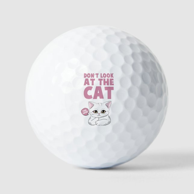 Pelotas De Golf No mires al gato - Gracioso gato blanco (Anverso)
