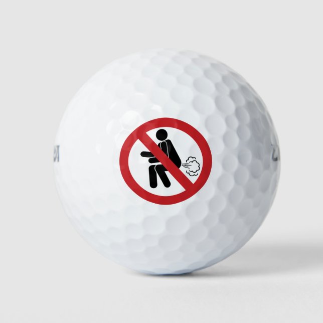 Pelotas De Golf NO ⚠ Rótulo de inodoros tailandeses divertidos ⚠ (Anverso)