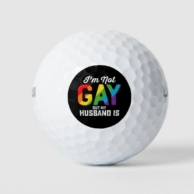 Pelotas De Golf No soy gay, pero mi marido es un gracioso orgullo  (Anverso)