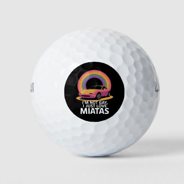 Pelotas De Golf No soy gay, solo amo a Miatas LGBT Rainbow (Anverso)