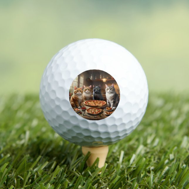 Pelotas De Golf Noche Cat Pizza, (Camiseta in situ)