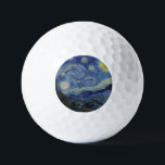 Pelotas De Golf "Noche estrellada" por Van Gogh<br><div class="desc">Este diseño presenta una reproducción sin alteraciones ni ediciones muy alta de la famosa pintura "Starry Night" de Van Gogh.</div>