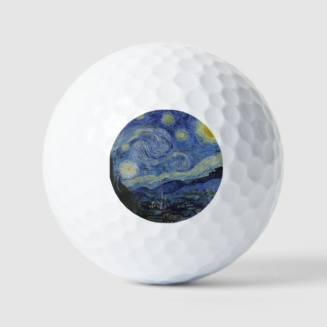 Pelotas De Golf "Noche estrellada" por Van Gogh (Anverso)
