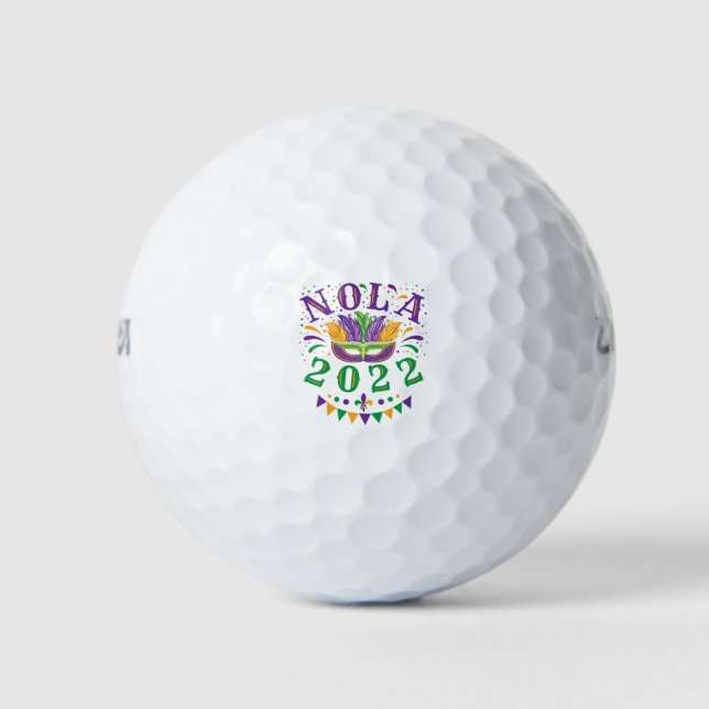 Pelotas De Golf NOLA 2022 Mardi Gras Nueva Orleans (Anverso)