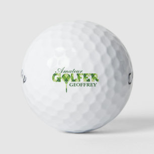 Pelotas De Golf Nombrado Amateur Golfer green plaid ball de golf