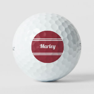 Pelotas De Golf Nombre Clásico Moderno Rojo del Golfista Personali
