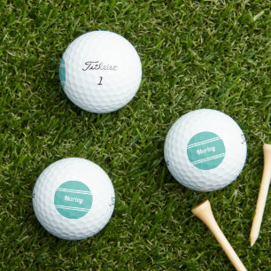 Pelotas De Golf Nombre Clásico Moderno Verde Turquesa para Golfist