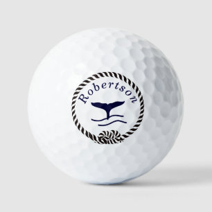 Pelotas De Golf Nombre costero náutico Marina de ballena Azul