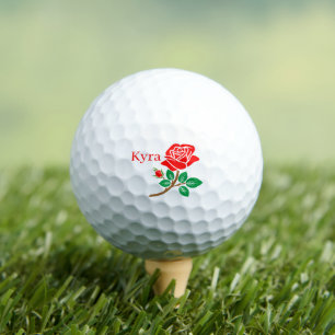 Pelotas De Golf nombre de agregación de rosa rojo elegante