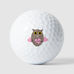 Pelotas De Golf Nombre de búho rosado