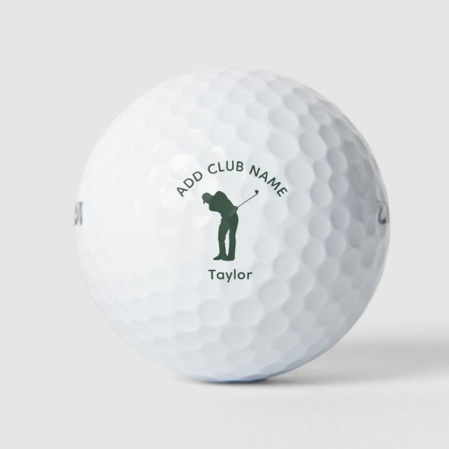Pelotas De Golf Nombre de club de campo moderno personalizado (Anverso)
