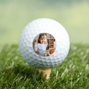 Pelotas De Golf Nombre de foto y guión de su hijo