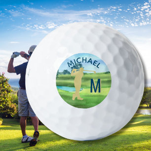 Pelotas De Golf Nombre de golfista personalizado Monograma 3D