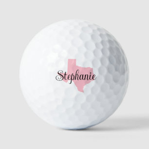 Pelotas De Golf Nombre de guión de curry Texas rosa