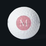 Pelotas De Golf Nombre de guión de guion gris rosado de Rubor mono<br><div class="desc">Personalizado Monograma Rubor Gris rosa Elegante Girly Nombre de bola de golf personalizado</div>