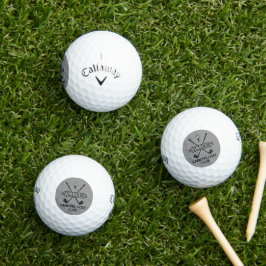 Pelotas De Golf Nombre de jugador de palo de golf gris clásico