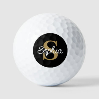Pelotas De Golf Nombre de Monograma de Oro Damas Elegantes