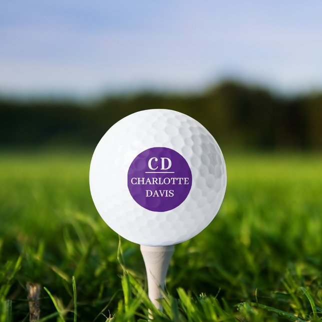 Pelotas De Golf Nombre de monograma púrpura (Subido por el creador)