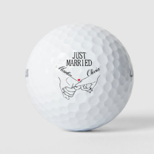 Pelotas De Golf Nombre de pareja personalizado recién casado prome