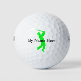 Pelotas De Golf Nombre de Silhouette de Green Golfer