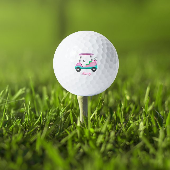 Pelotas De Golf Nombre del carrito de golf elegante de cuero rosa (Subido por el creador)