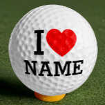 Pelotas De Golf Nombre del corazón<br><div class="desc">Escriba el nombre o texto deseado en la sección de nombres.</div>