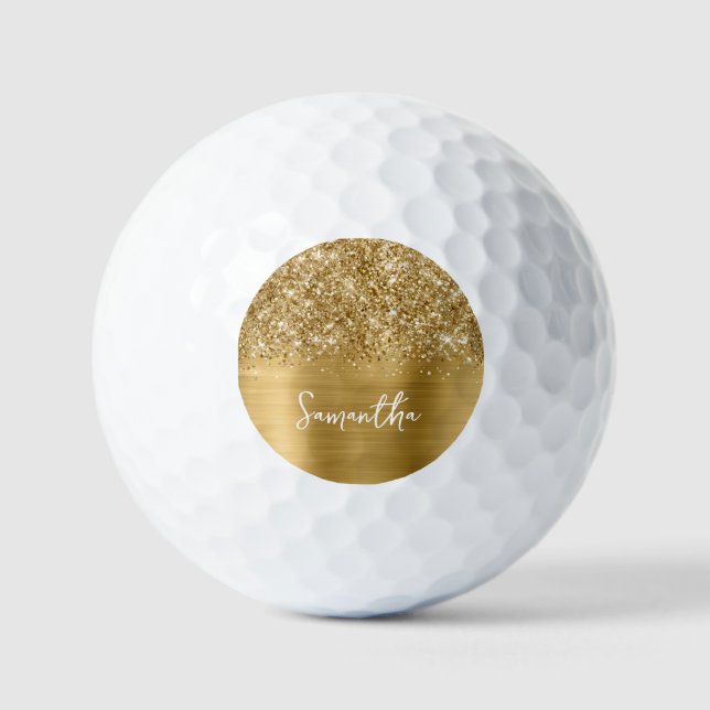 Pelotas De Golf Nombre del guión del dorado Purpurinoso (Anverso)