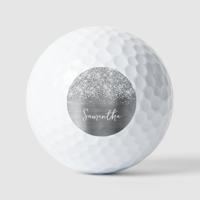 Pelotas De Golf Nombre del guión del reloj de plata Purpurinoso (Anverso)