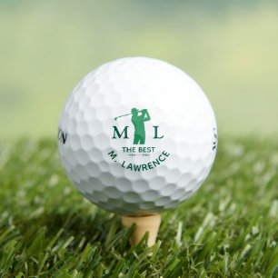 Pelotas De Golf Nombre del hombre del golf verde personalizado