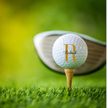 Pelotas De Golf Nombre del Monograma de Oro personalizado Ball de<br><div class="desc">Bolas de personalizado de golf personalizadas con su nombre y monograma único. Haga clic en Personalizar para editar fuentes y colores o agregue su propio texto e imágenes para crear uno único de un tipo de regalo. Fácil de personalizar. Golf de estilo. ¡Descúbrelos!</div>