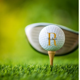 Pelotas De Golf Nombre del Monograma de Oro personalizado Ball de 