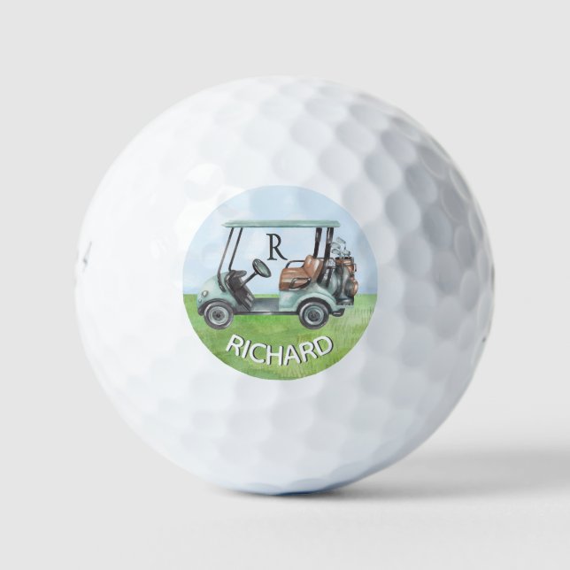 Pelotas De Golf Nombre del monograma del Personalizado de los club (Anverso)