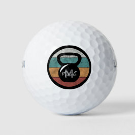 Pelotas De Golf Nombre del monograma del personalizado del timbre 