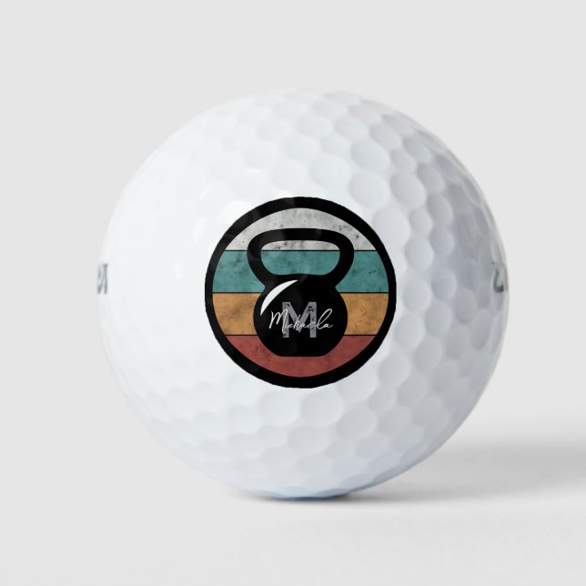Pelotas De Golf Nombre del monograma del personalizado del timbre  (Anverso)