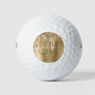 Pelotas De Golf Nombre del Purpurina de goteo Metalizado cepillado