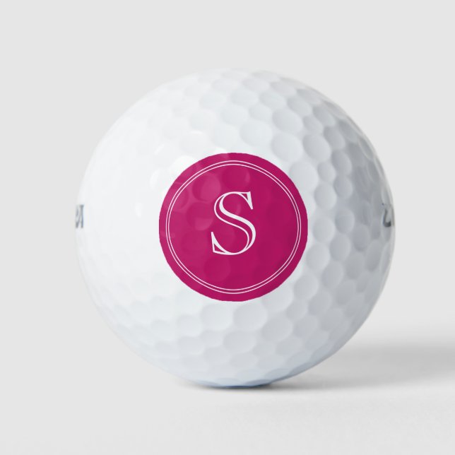 Pelotas De Golf Nombre e inicial personalizado moderno (Anverso)