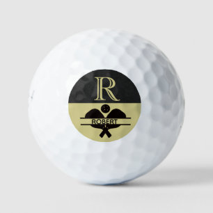 Pelotas De Golf Nombre inicial del monograma del chico de las pelo