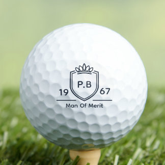 Pelotas De Golf Nombre inicial del tío monograma Año Hombre de mér