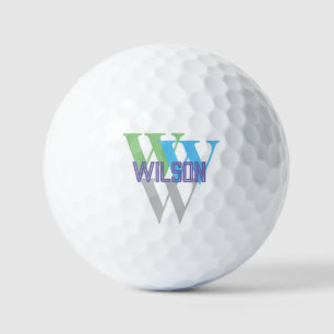 Pelotas De Golf nombre INTIAL elegante monograma logotipo mínimo