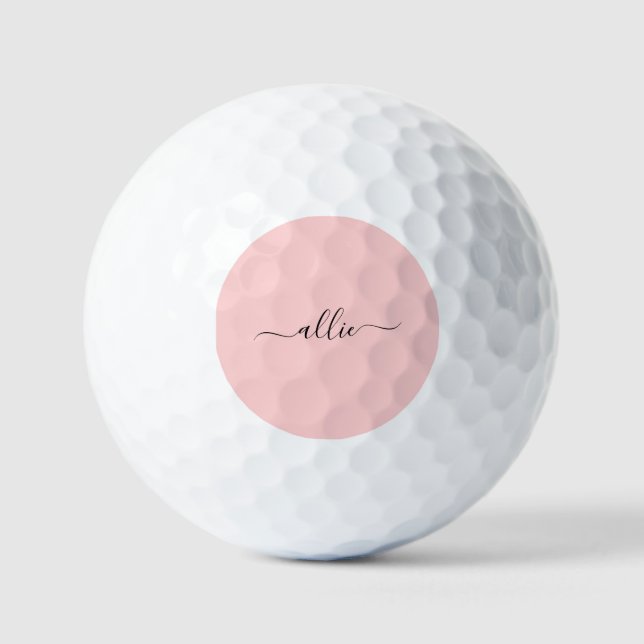 Pelotas De Golf Nombre minimalista moderno rosa polvoriento rosa s (Anverso)
