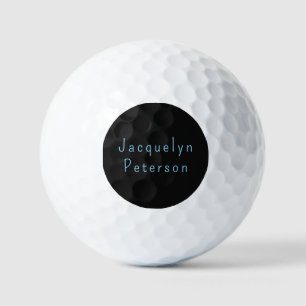 Pelotas De Golf Nombre moderno elegante de color azul neutro minim